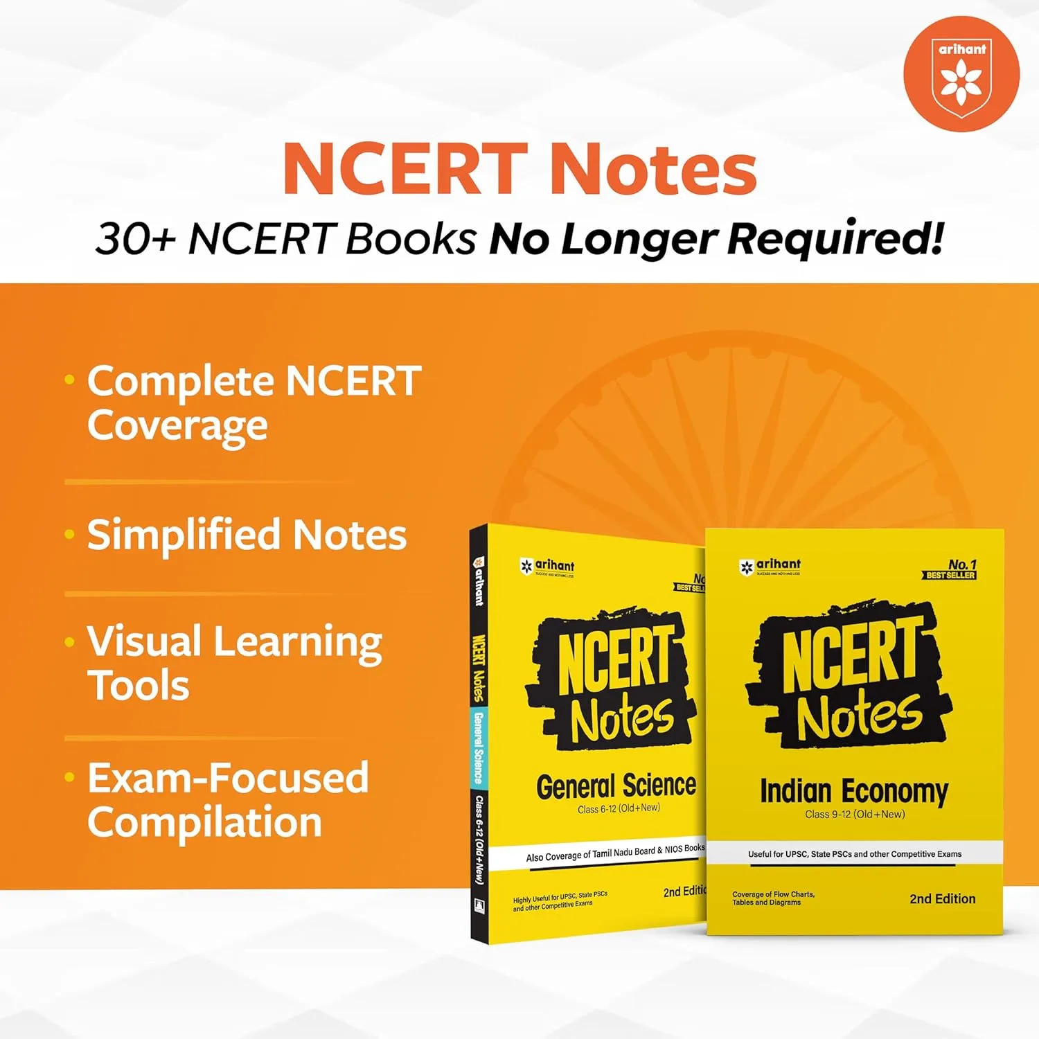 Arihant Notes India and Economy,Indian Polity and Governance, India and World Geography,Indian History,General Science for Class 9-12 (Old + New) UPSC, State PSC and Competitive Exams Preparation Flow Charts, Maps — book, view 2